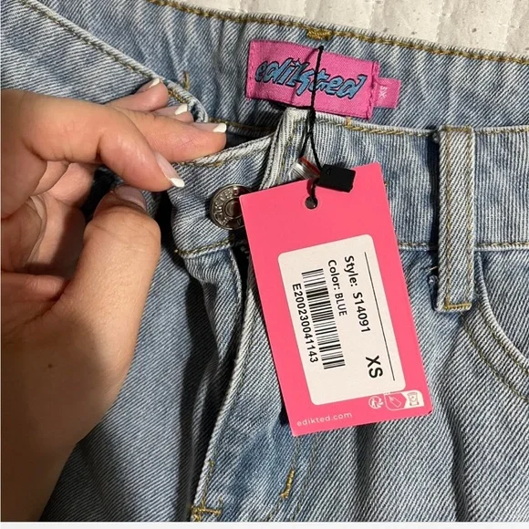 Edikted Light Blue Denim Jeans - Picture 2 of 3